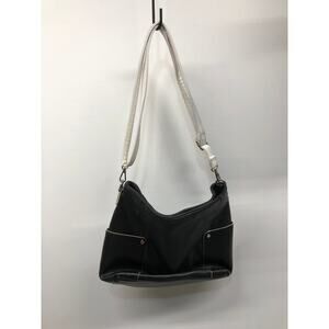 Clarks Black & White Pebble Faux Leather Shoulder Handbag Purse
